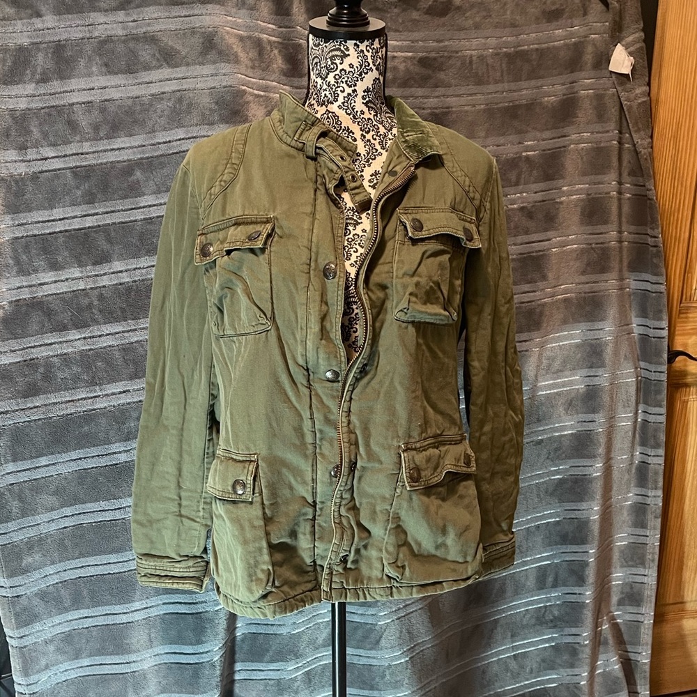 Polo Jeans Ralph Lauren Military Jacket Womens Size L Olive